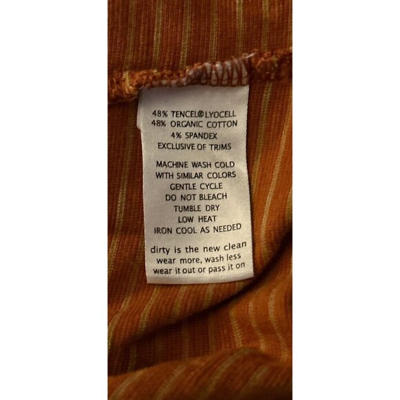 Toad&Co Organic Cotton Crewneck Rust Stripe Pullover Men Size Large - Picture 6 of 6